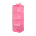 Hanging Organizer 4 Shelves Wardrobe Organiser,Pink