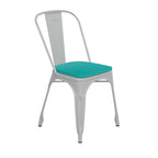Flash Furniture Perry Indoor/Outdoor Commercial Stackable Chair with Polystyrene Metal Frame Mint Poly Resin Rounded Seat Edges for Comfort, 20" D x 18" W x 33" H, White