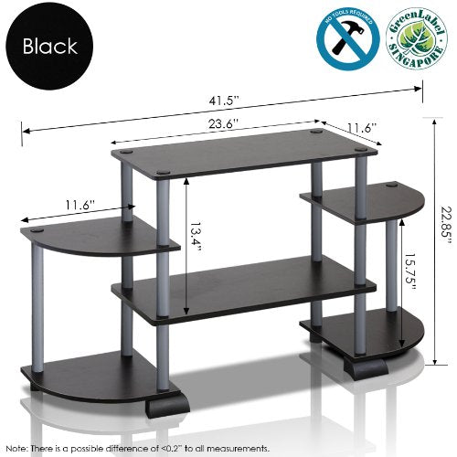 Furinno Turn-N-Tube Rounded Corner Tv Entertainment Center, Light Cherry/Black