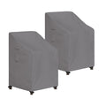 Easy-Going Stackable Patio Chair Cover Uv Resistant Outdoor Chair Cover Waterproof Lawn Patio Furniture Covers Fits For 4-6 Stackable Dining Chairs (2 Pack-28Wx36Dx47H Inch, Grey)