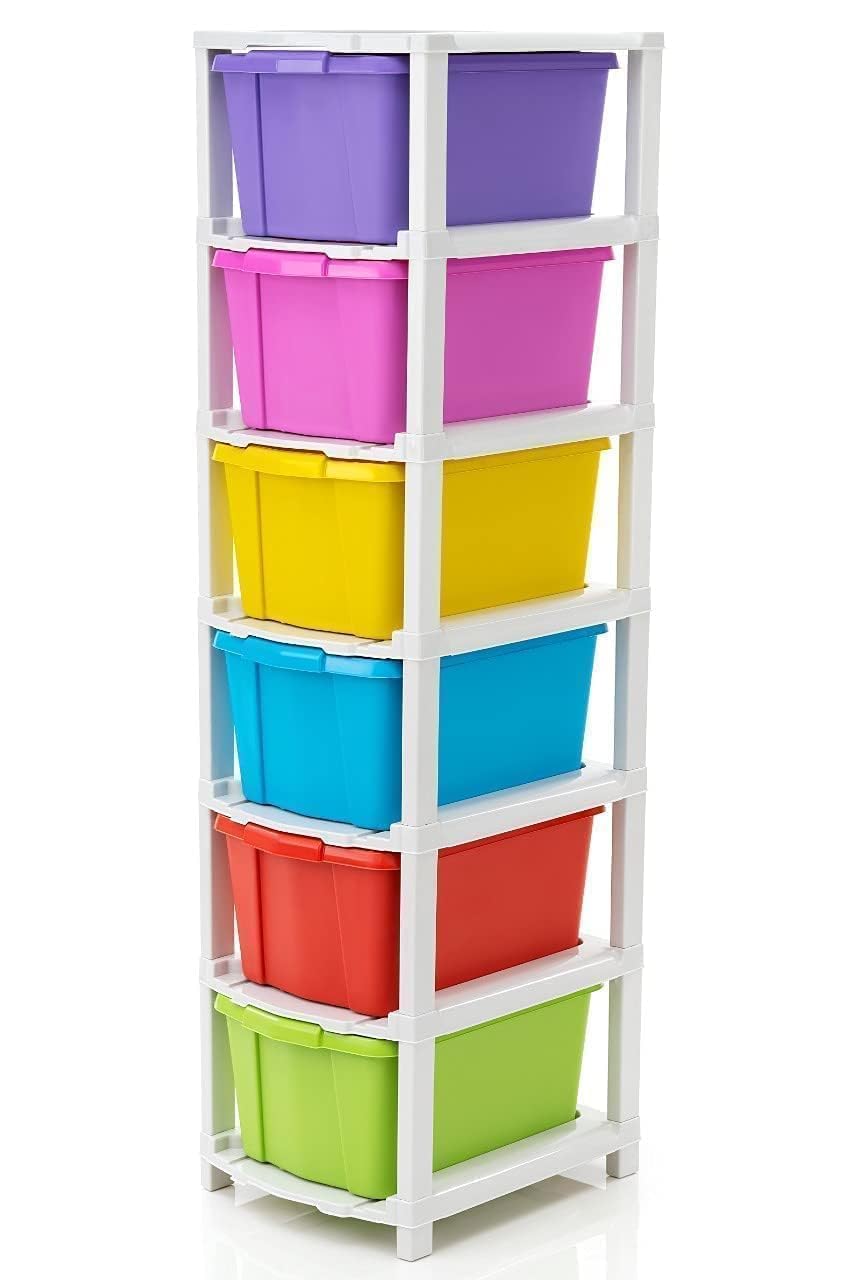 6 Layer Plastic Storage Drawer Organizer| Multipurpose Storage Unit For Bedroom, Bathroom, Kitchen, Living Room & Office | Drawe