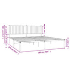 vidaXL Classic Bed Frame with Headboard, Robust Powder-Coated Steel Construction, Extra Under Bed Storage, Elegant Design, Easy Assembly, Black, 72"x83.9"