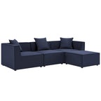 Modway Eei-4380-Nav Saybrook Patio Upholstered 4-Piece Sectional Sofa In Navy, 64 X 103.5 X 25.5
