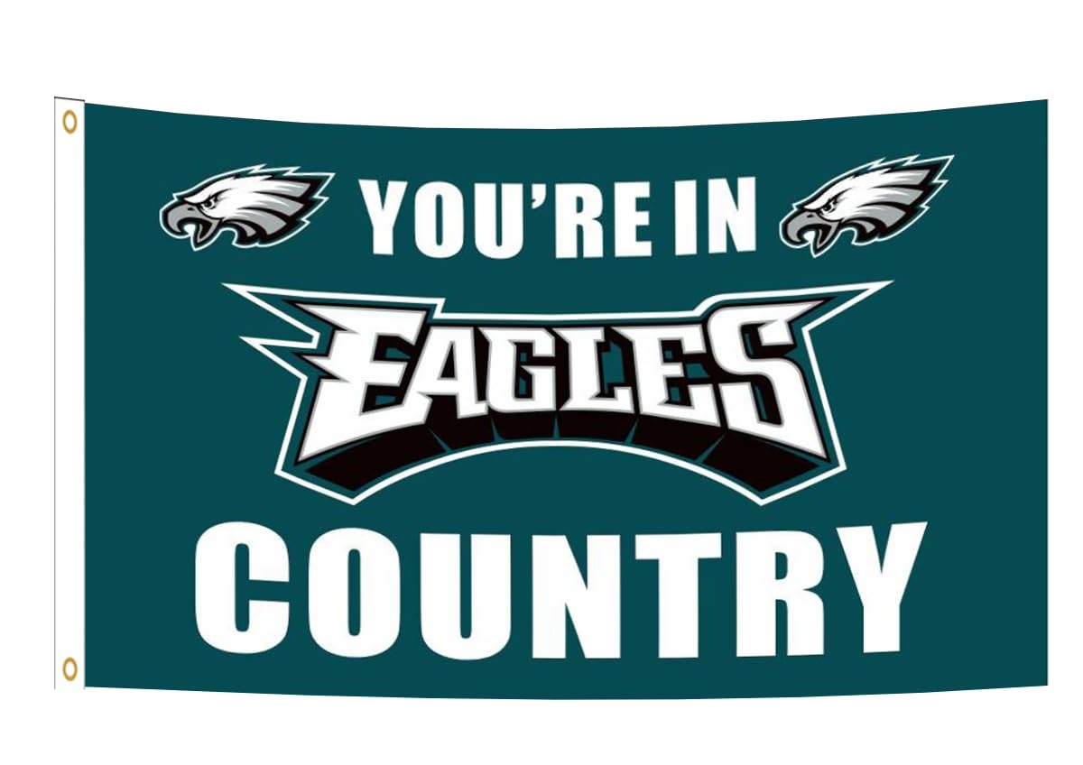 Eagles Flag 3 * 5Ft You'Re In Eagles Country Banner With 2 Brass Grommets Garage Decor Wall Man Cave Vibrat Color/Hd Printing/Po