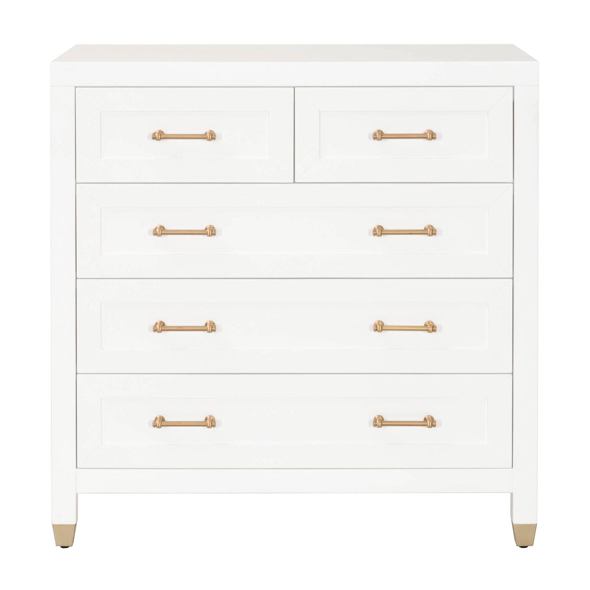 Star International Furniture Traditions Stella 5-Drawer Wood High Chest In White