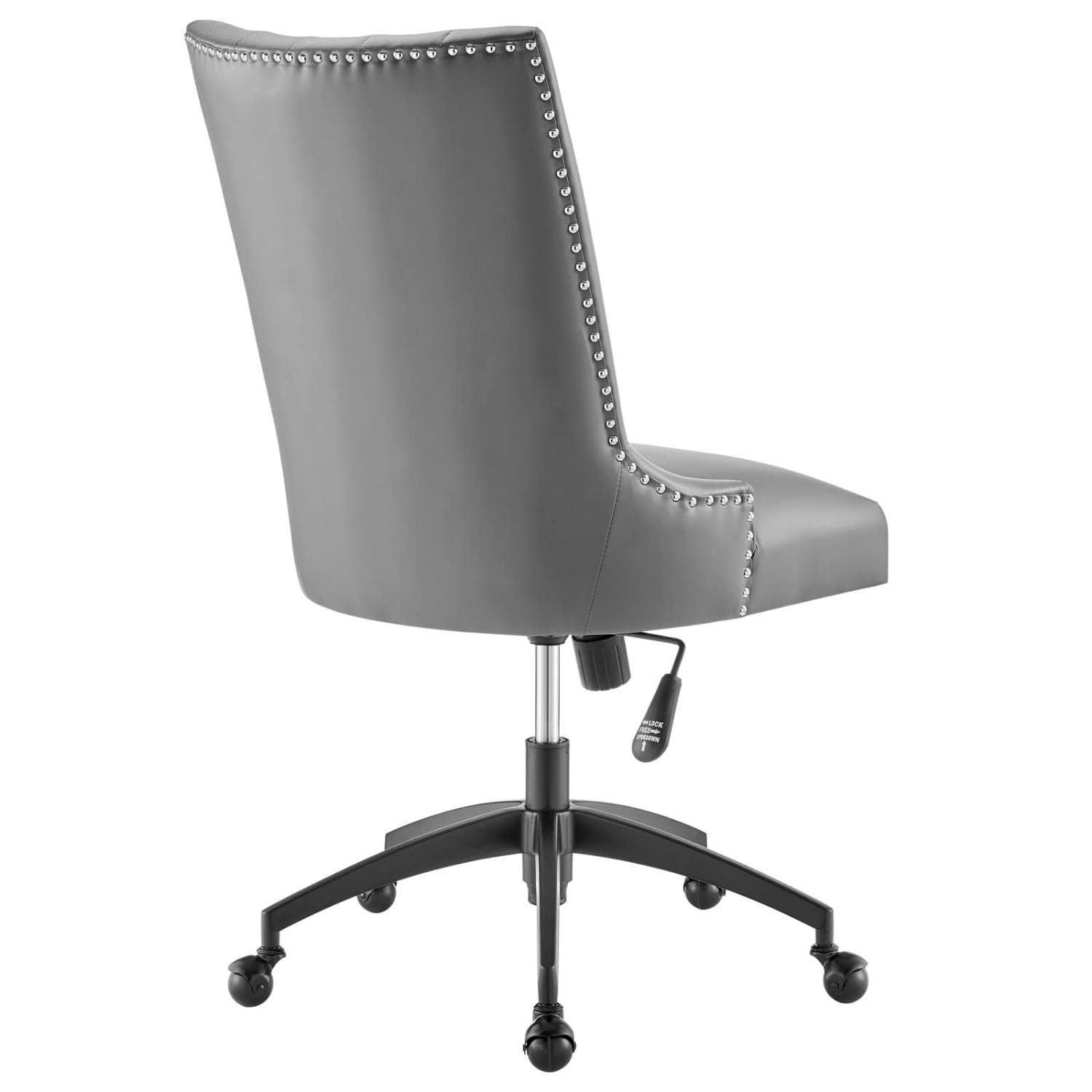 Modway Empower Channel Tufted Vegan Leather Office Chair, Black Gray