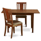 East West Furniture Norfolk 3 Piece Set Contains a Rectangle Dining Room Table with Butterfly Leaf and 2 Faux Leather Upholstered Kitchen Chairs, 32x54 Inch, Mahogany