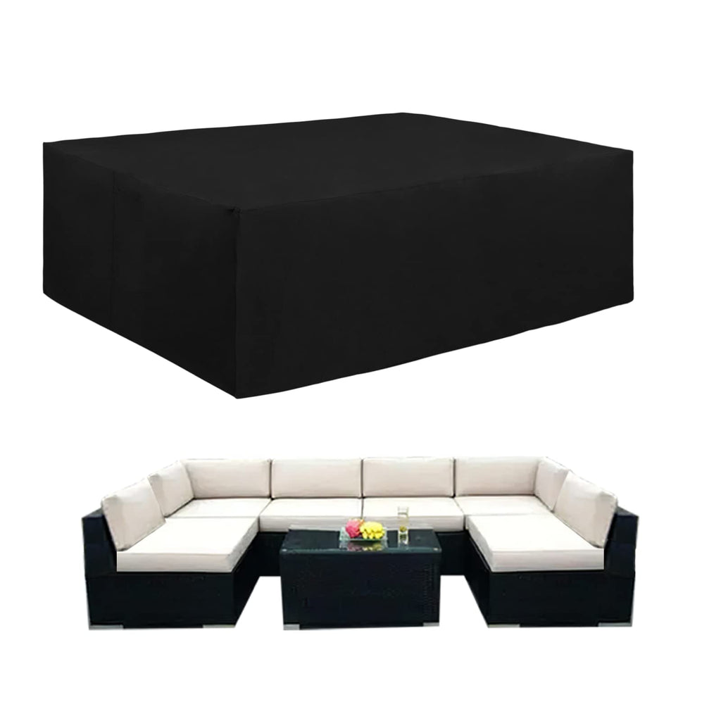 Easy-Going 600D Heavy Duty Patio Furniture Cover, Outdoor Rectangular Table And Chair Set Cover, Waterproof Outdoor Sectional Set Cover (90' L X 64' W X 28' H, Black)