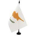 Cyprus Table Flag 5' X 8' - Cypriot Desk Flag 21 X 14 Cm - Black Plastic Stick And Base - Az Flag
