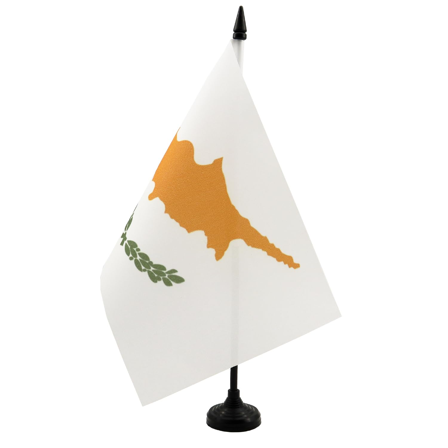Cyprus Table Flag 5' X 8' - Cypriot Desk Flag 21 X 14 Cm - Black Plastic Stick And Base - Az Flag