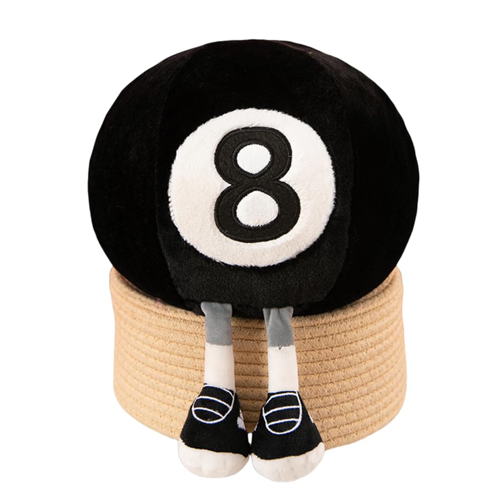 Xigui 13 Inch Billiards Plush Toy Pillow Soft, Round Black 8-Ball Cushion, Soft Plush Cushion For Home And Pool Table Decoration