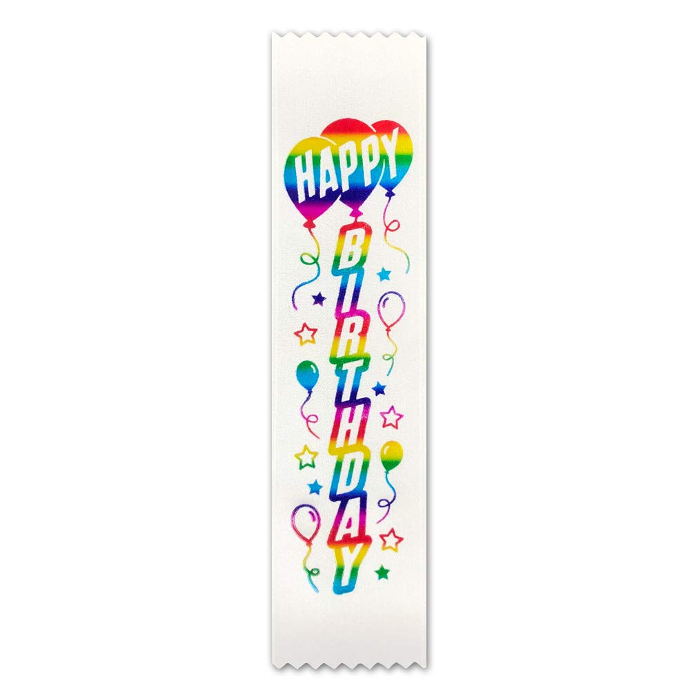 Ribbonsnow Happy Birthday Ribbons - 100 Bookmark Style Ribbons