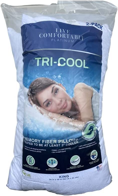 Hollander Sleep Products Live Comfortably Platinum Pillow, King (2 Pack)