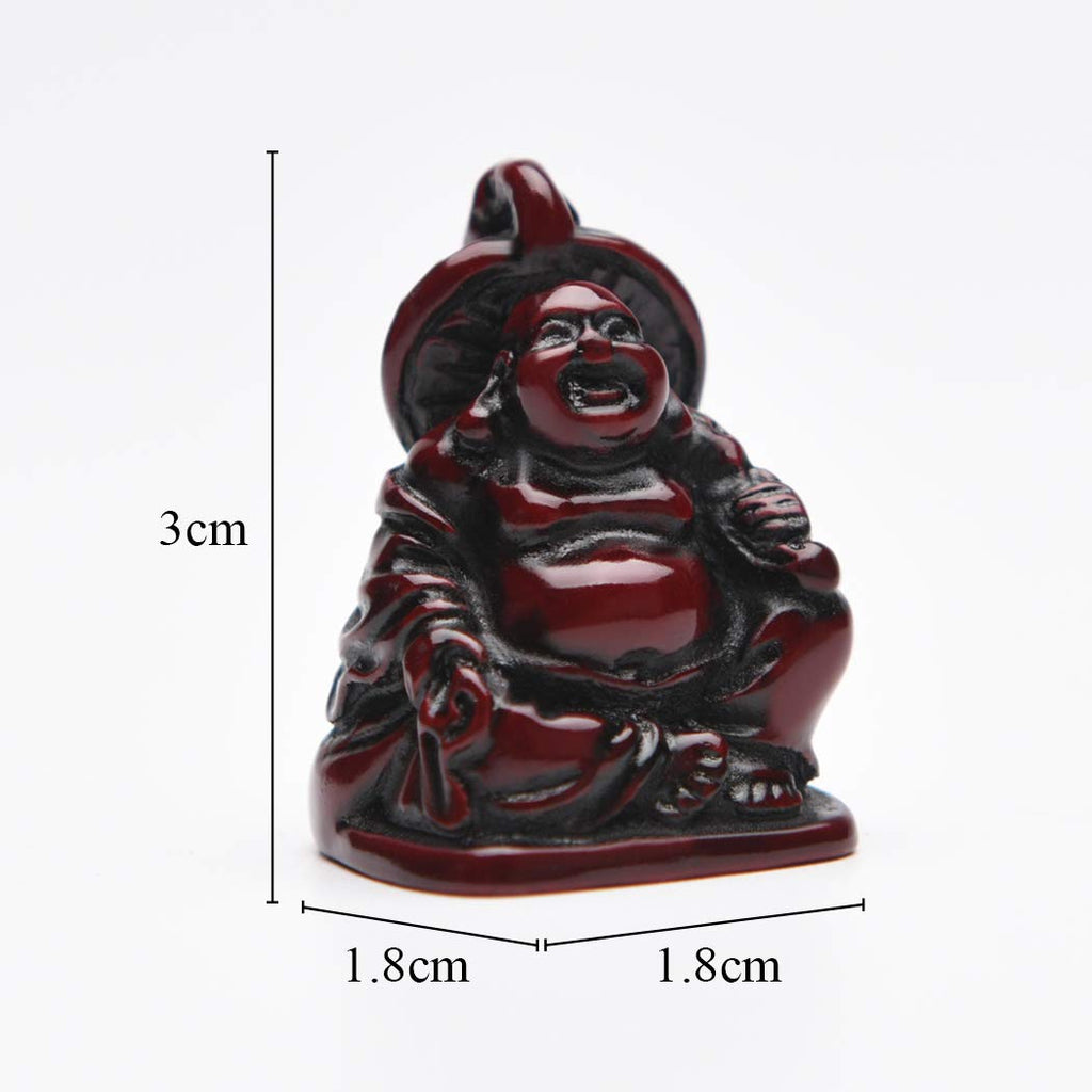 Brabud 1' Red Resin Laughing Buddha Maitreya Figurines Collection Gift Home Office Desk Decor Flower Pot Statue Decoration Set