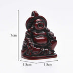 Brabud 1' Red Resin Laughing Buddha Maitreya Figurines Collection Gift Home Office Desk Decor Flower Pot Statue Decoration Set