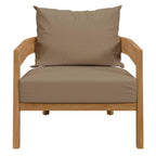 Modway Brisbane Teak Wood Outdoor Patio Armchair in Natural Light Brown