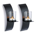 Sziqiqi Wall Candle Sconces for Wall Decorations, Black Metallic Wall Mounted Candle Sconces for Room, Hallway, Entryway, Bathro