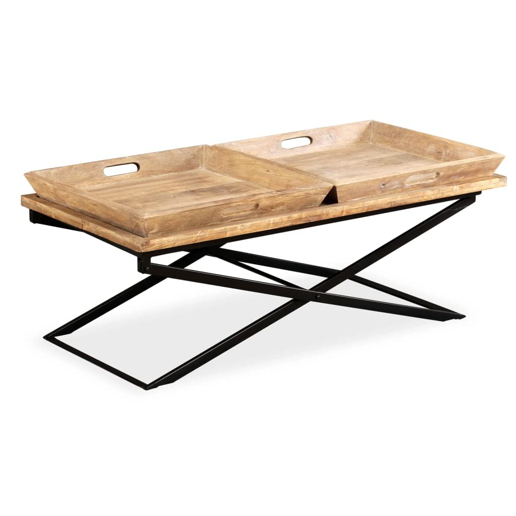 vidaXL Industrial-Style Solid Mango Wood Coffee Table