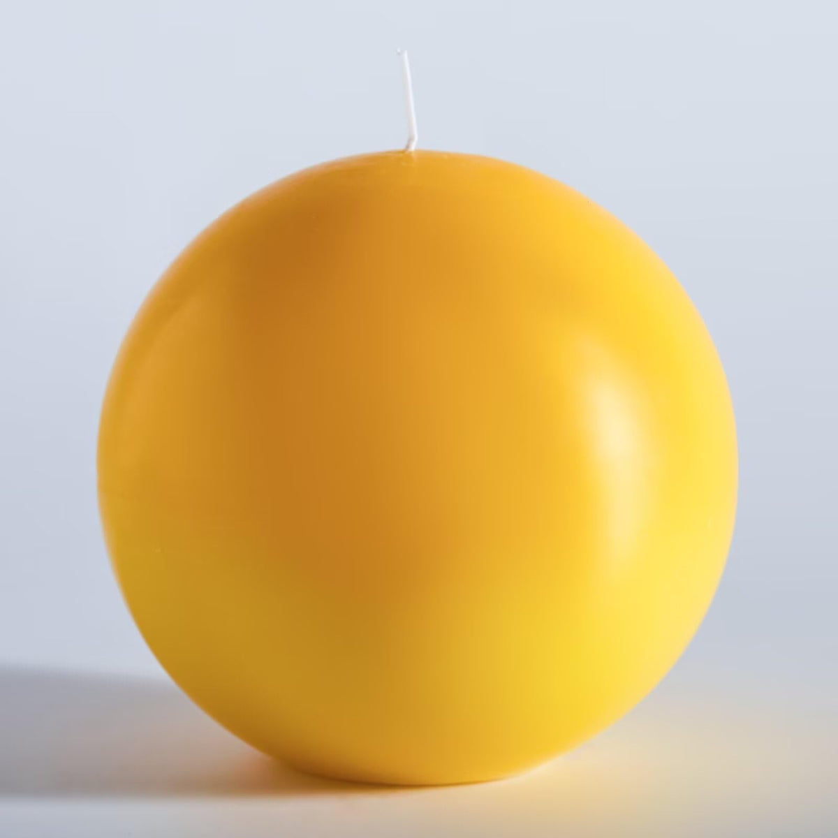 MOZEAL Hand-Poured, 6 Inch Yellow Large Round Ball Candles - Elegant Yellow Round Pillar Candles, Dripless, Unscented, Smokeless