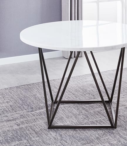 Steve Silver Co Ramona White Marble Top Round