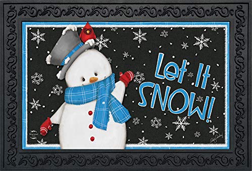Briarwood Lane Jolly Winter Snowman Doormat Primitive Let It Snow Indoor/Outdoor 30' X 18'