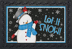 Briarwood Lane Jolly Winter Snowman Doormat Primitive Let It Snow Indoor/Outdoor 30' X 18'
