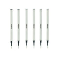 4.37 Inch Rollerball Pen Refills, Roller Ball Fine Point 0.5Mm, Black Ink Refill Pack Of Replaceable Pen Refills Medium Point (6