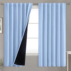 Bgment Full Blackout Curtains With Thermal Insulation Liner Curtains 63 Inches Long, Rod Pocket And Back Tab Double Layer Room D