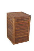 Medium Teak Laundry Hamper, or Indoor Outdoor Storage Bin