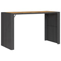 vidaXL Patio Table - Black Poly Rattan & Acacia Wood - Outdoor/Garden Furniture - UV-Resistant & Weatherproof - 72.8 x 31.5 x 43.3 in.