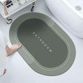 OXWEFY Rubber 1 Piece 3.5Mm AntiSkid Water Soaking Bathroom Print Door,Oval Floor Bath Mat, Soft Quick Dry Water Absorbent Mat 