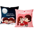 Trendoprint Couples Home Decor Cushion Covers (12X12Inch) Set Of 2 (Oct9)
