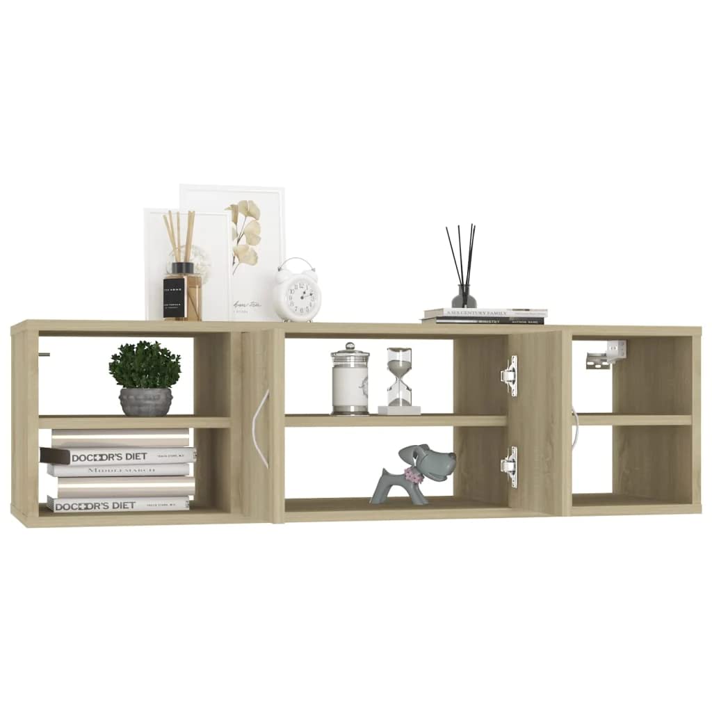 vidaXL Wall Shelf Sonoma Oak 40.2&quot;x12&quot;x11.4&quot; Chipboard