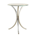 Coaster Home Furnishings Eloise Round Accent Table with Curved Legs Chrome