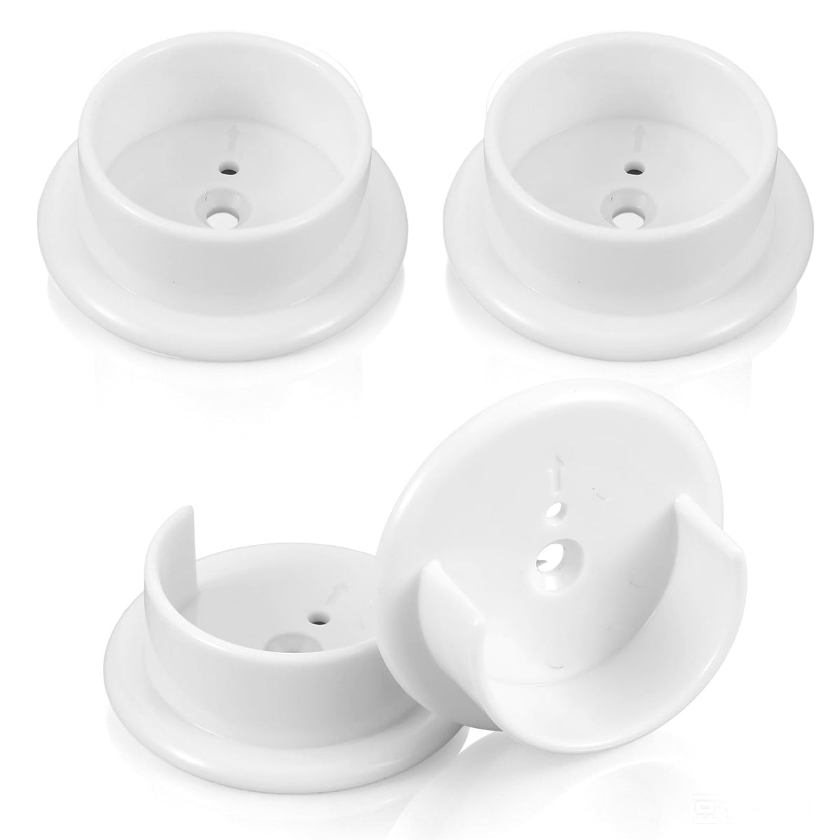 4pcs Closet Pole Socket, Closet Rod Holders with Installation Screws