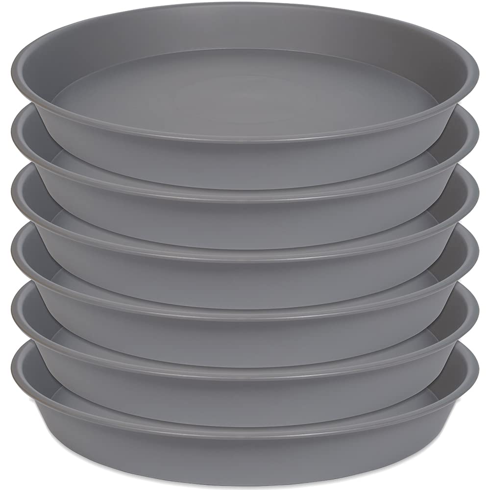 Angde Plant Saucer 10 Inch, 6 Pack Of 10 Inch Plant Saucer Round, Plastic Flower Plant Trays For Pots, Plant Saucers For Indoors