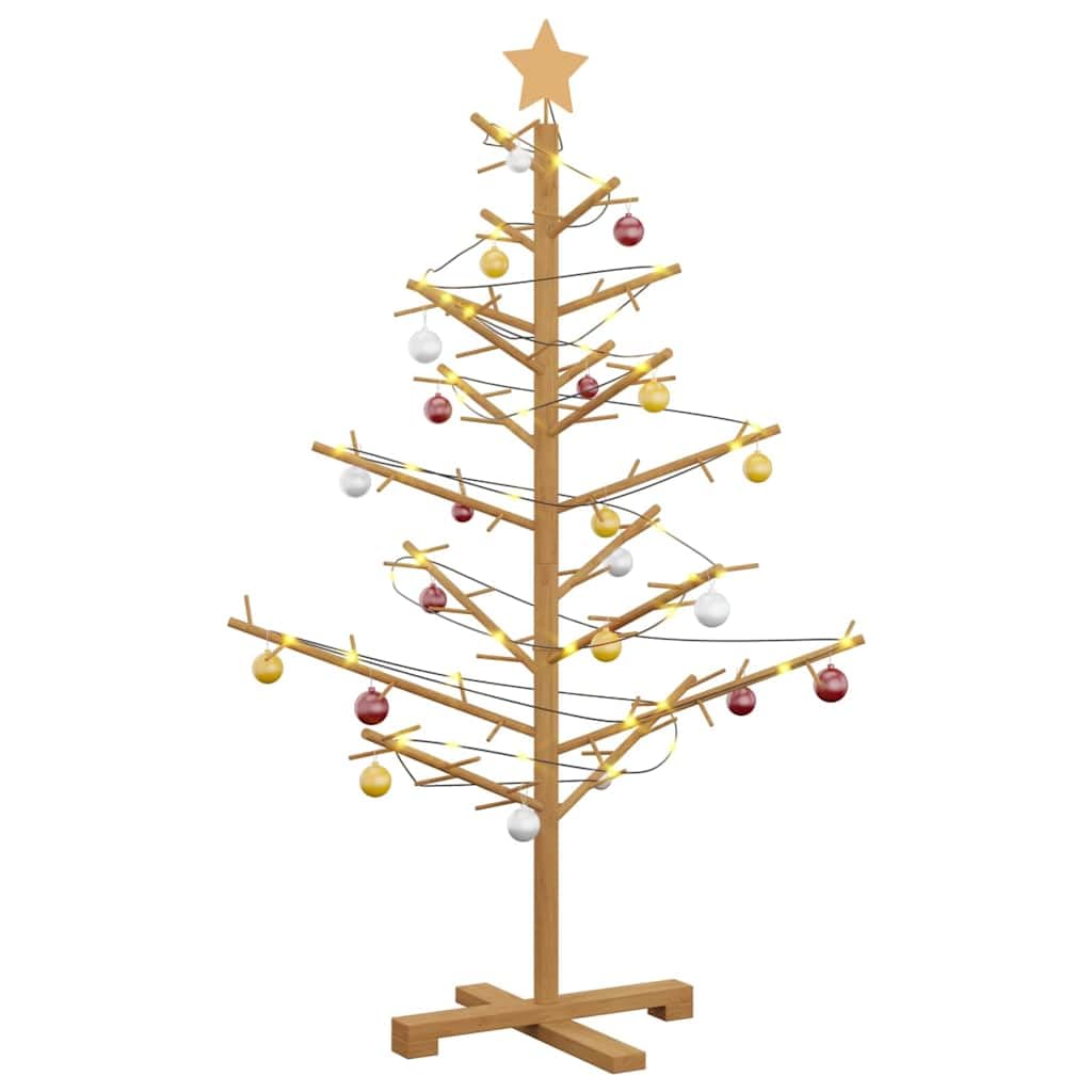 vidaXL Wooden Christmas Tree with Stand Brown 49.21 in Solid pine wood