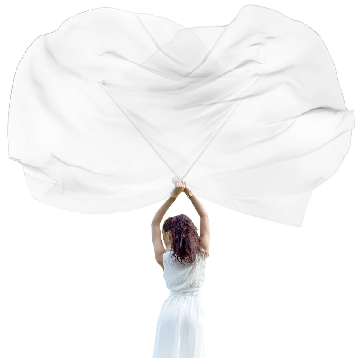 Jetec 2 Set 55 ' Praise Dance Worship Flags With Scalable Rod Semicircle Worship Angel Wing Flag For Church Dance Banner (White