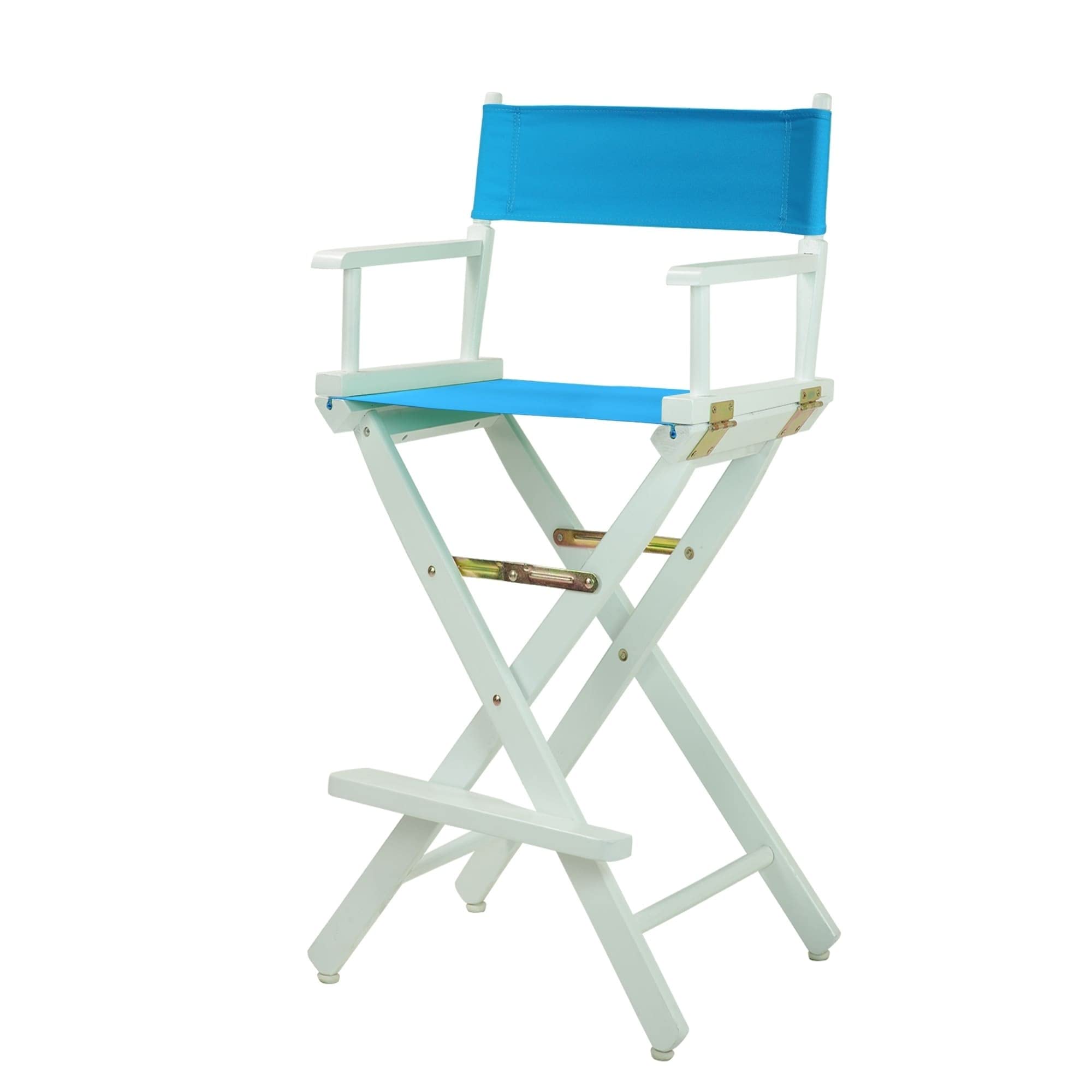 Casual Home 230-01/021-27 Director Chair, 30 - Bar Height, WhiteFrame/Turquoise Canvas
