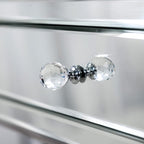 HomeRoots MDF, Glass, Metal Mirrored Silver Finish Nightstand Drawer