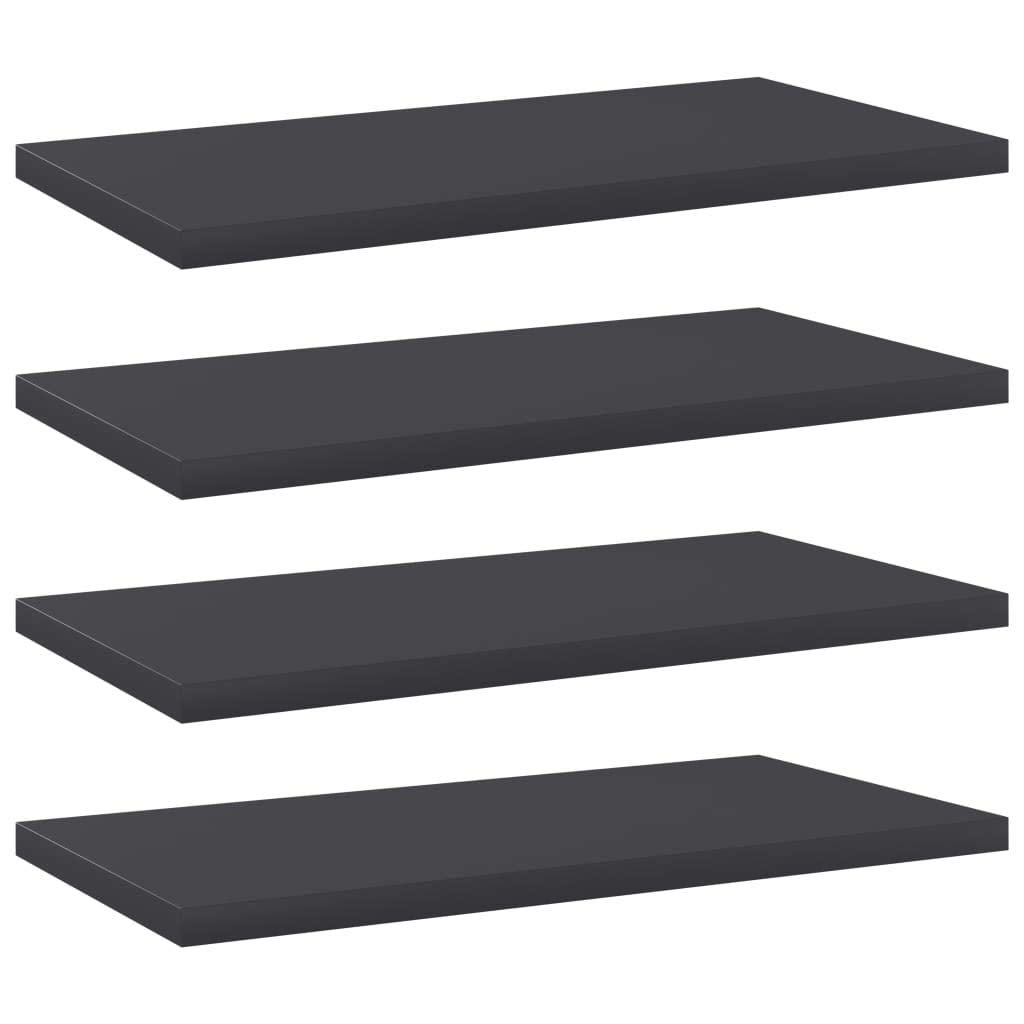 vidaXL Bookshelf Boards in Gray, Engineered Wood, Modern Design, Easy to Clean and Durable, Versatile Panels 15.7&quot;x7.9&quot;x0.6&quot; - Set of 4