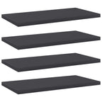 vidaXL Bookshelf Boards in Gray, Engineered Wood, Modern Design, Easy to Clean and Durable, Versatile Panels 15.7"x7.9"x0.6" - Set of 4