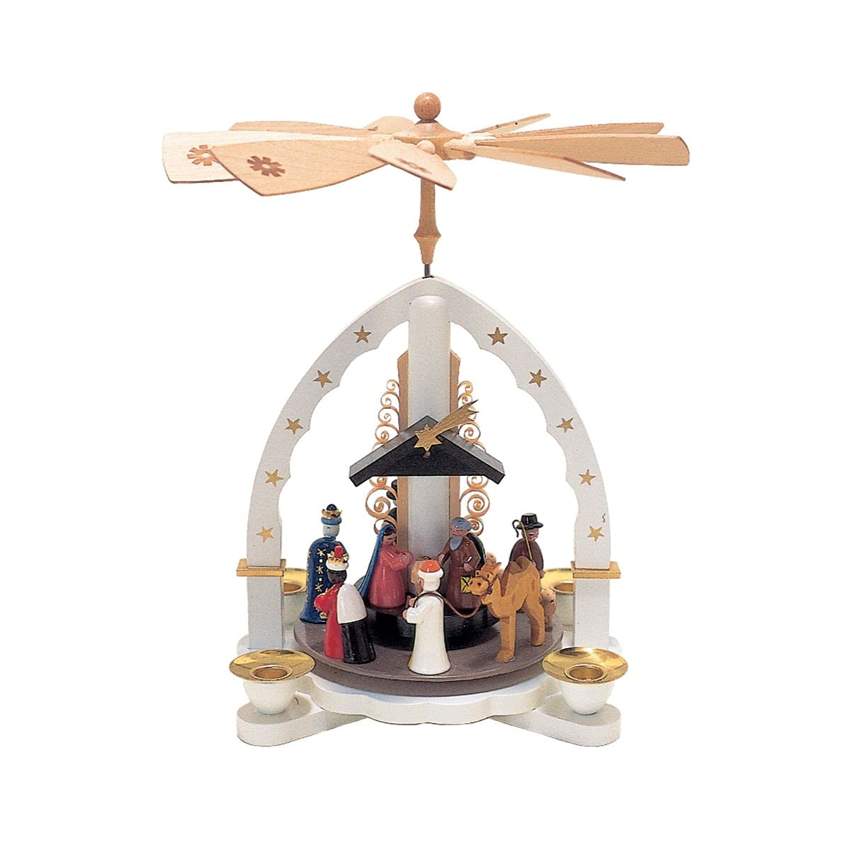 Alexander Taron 1604 Richard Glaesser Pyramid-Nativity Scene-10.5&quot; H W X 9&quot; D, White