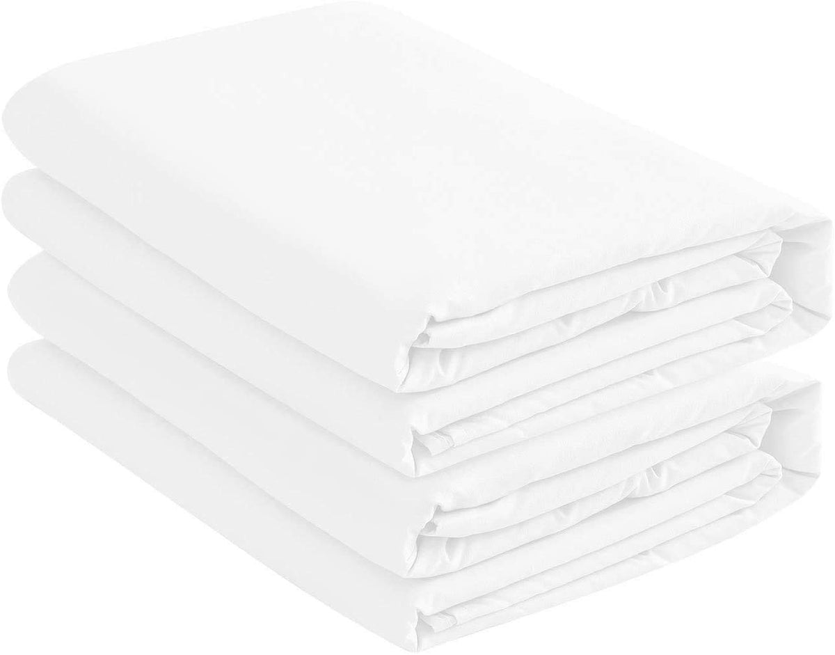 Microfiber 2 White Full Fitted Bottom Bed Sheets (2-Pack) 1800 Ultra Soft, Breathable, Wrinkle Resistant - Hypoallergenic, 15'' 