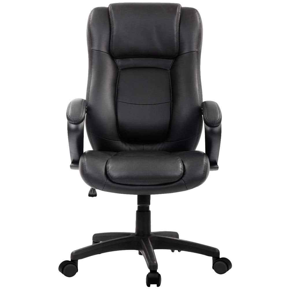 HomeRoots 26.37' x 27.55' x 44.8' Black Leather Chair