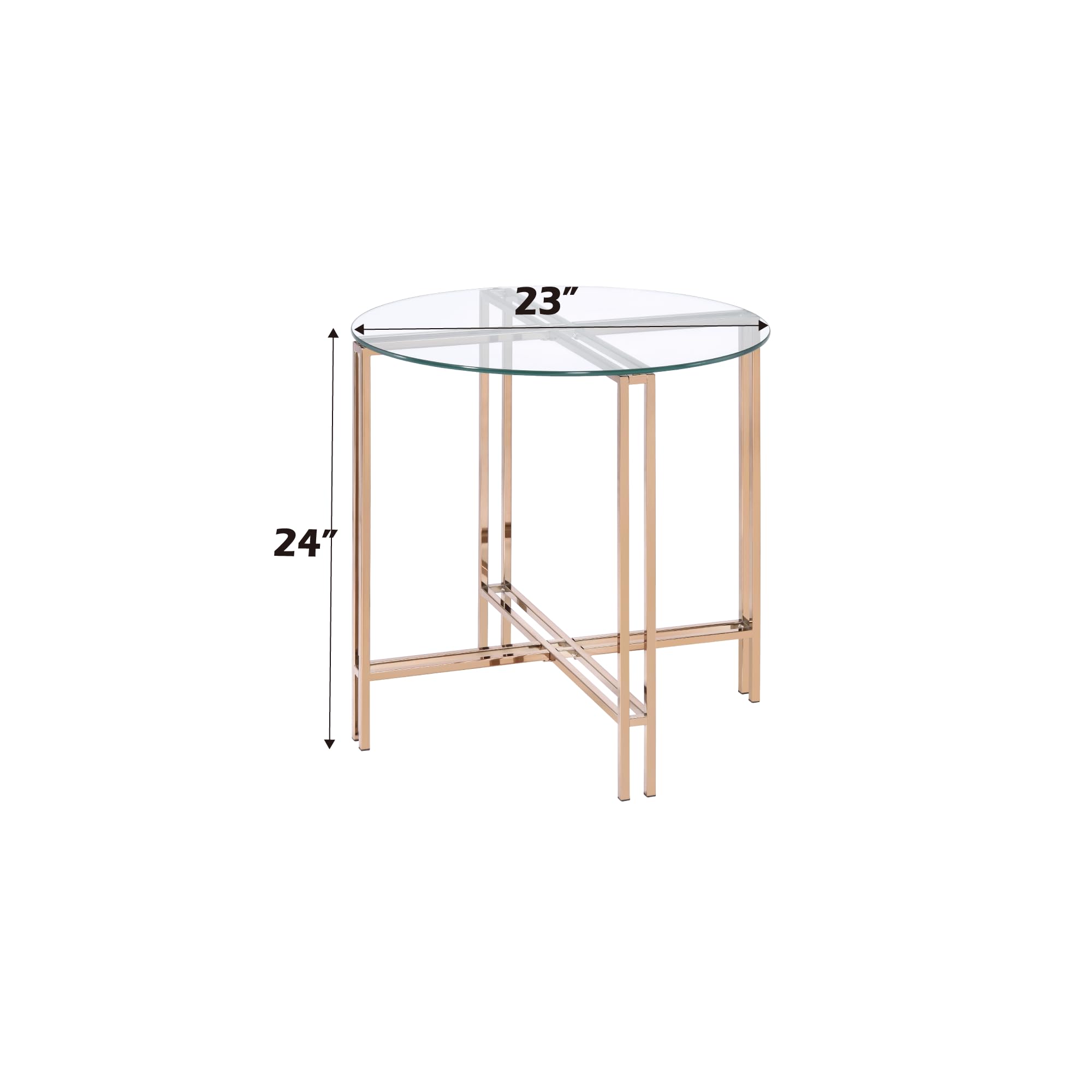 Acme Veises Round Glass Top Coffee Table - Thumbnail 2
