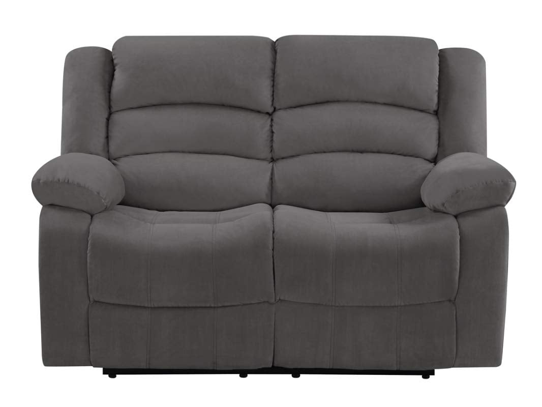 HomeRoots Gray 40&quot; Contemporary Grey Fabric Loveseat