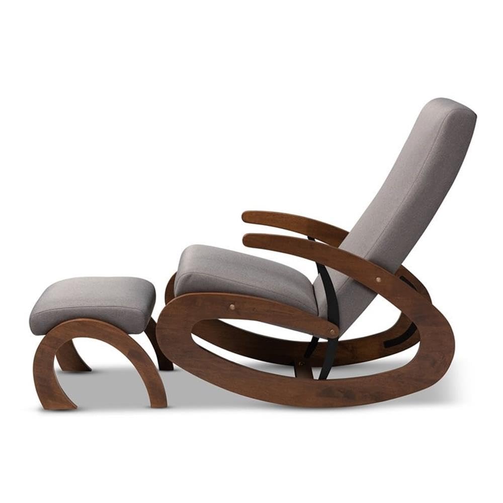 Baxton Studio Kaira Rocking Chair and Ottoman Set