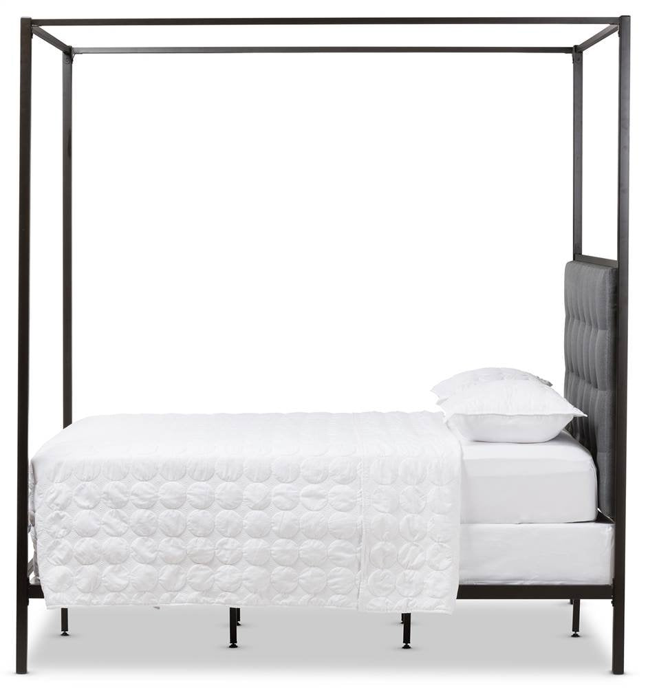 Baxton Studio Eleanor Queen Poster Canopy Bed In Black