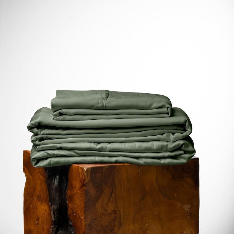 Olive + Crate Eucalyptus Cooling Pillowcase and Sheet Sets California King Size | 100% Certified Tencel Fiber | Better Than Visc